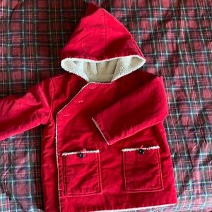 Girls red jacket with hood